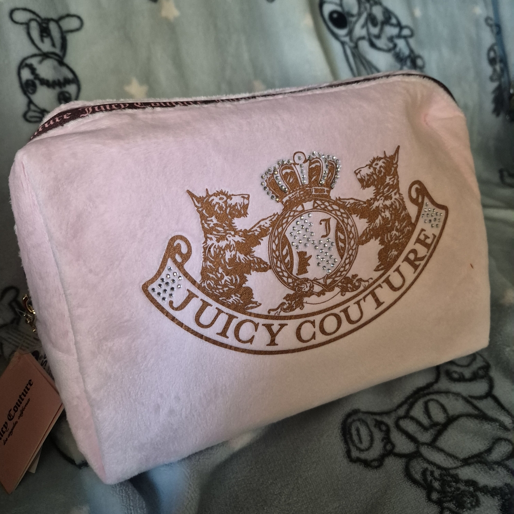 Juicy Couture Light Pink Cosmetic Bag with Gold Logo